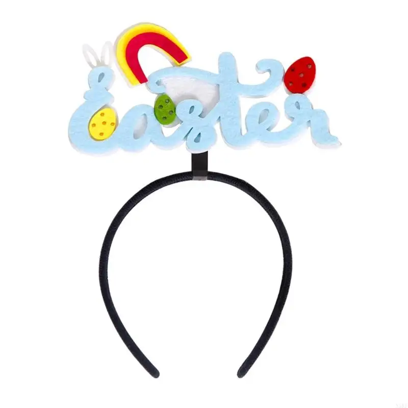 N5kf子供バニー耳卵ヘッドバンドガールズイースターヘアバンドパフォーマンスヘア装飾