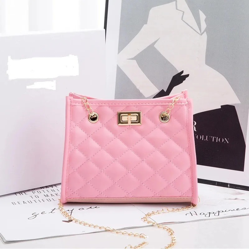 Fashion Female Shoulder Bag Plaid  PU Leather Solid Chain Women\'s Shoulder Crossbody Casual Trendy Phone Bag Female Designer Bag