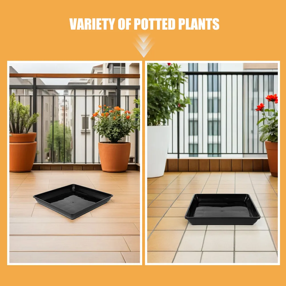 4Pcs Thickened Square Plant Tray Flower Pot Base Saucer with Water Collection Function for Indoor Outdoor Balcony Windowsill