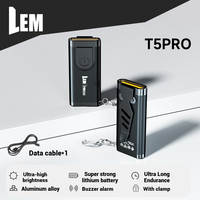 LEM LED Flashlight Outdoor Multi-use Portable Rechargeable Lightweight 70LM 5W 4 Modes with keychain Clamp White Lights Lamp 19g
