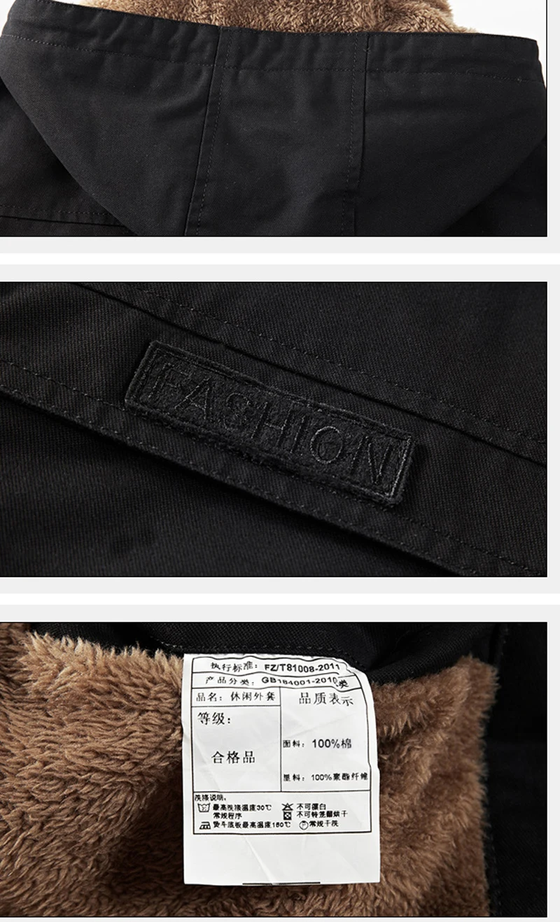 Military Cargo Coat Mens Thick Warm Man Jacket Winter Parkas Casual Cotton Padded Jacket Male Multi-Pocket Fur Hoodies Men Parka