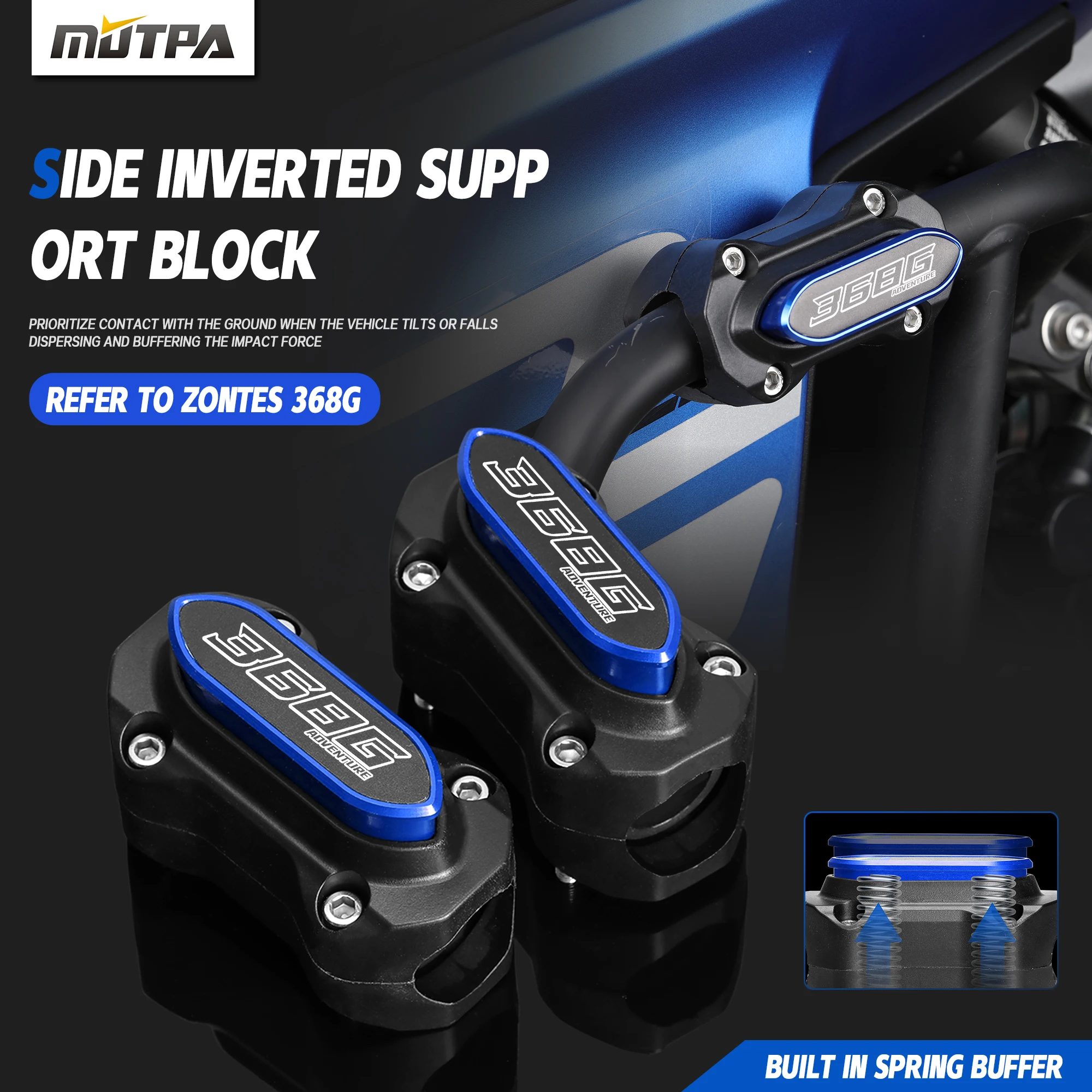 For Zontes 368G G368 368 G Bumper Protector Anti Fall Block Motorcycle 368G Trim Blocks With Spring Anti Fall Crash Protection