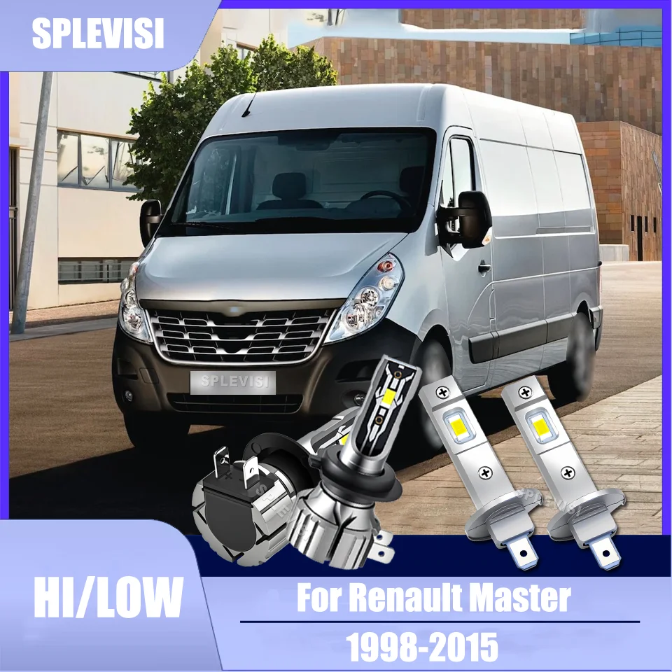 

H1 H7 12V LED Headlights High Low Beam Eliminate dark areas For Renault Master 1998 1999 2000 2001 2002 2003 2004 2005 2006-2015