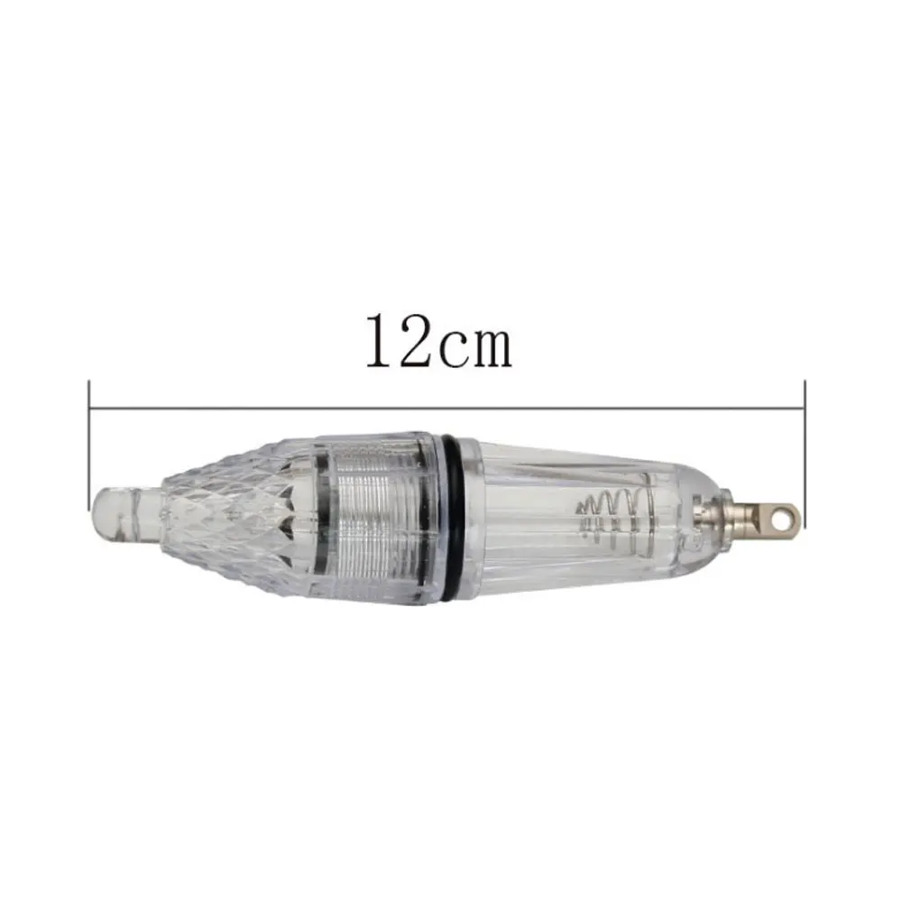 Señuelo de luz LED subacuática para pesca, lámpara de Flash de calamar, cuchara de bajo, accesorios de pesca, 5 piezas, 12cm, 17cm, 0-300M