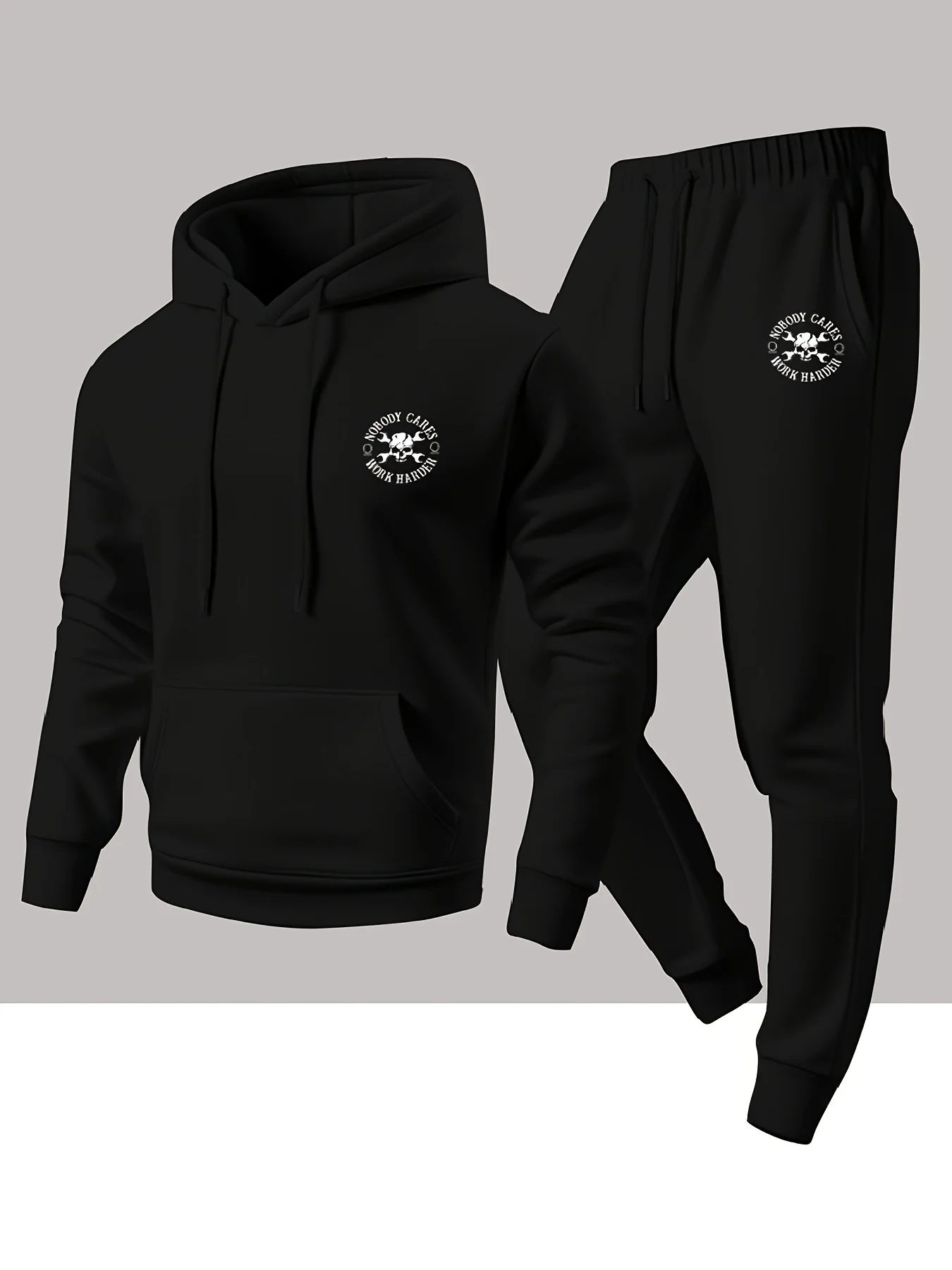 Men Men New Fashion 2 Piece Tracksuit, Letter Heat Transfer Print Hooded Sweatshirt & Jogger Pants, Trendy Comfortable Casual Outfit - Aliexpress Deal