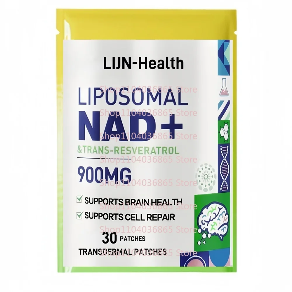 30 patchs NAD+ patchs transdérmiques avec trans résvératrol pour la réparation du DNA et le suralimentation NAD+, défense du vieillissement, énergie, longévité