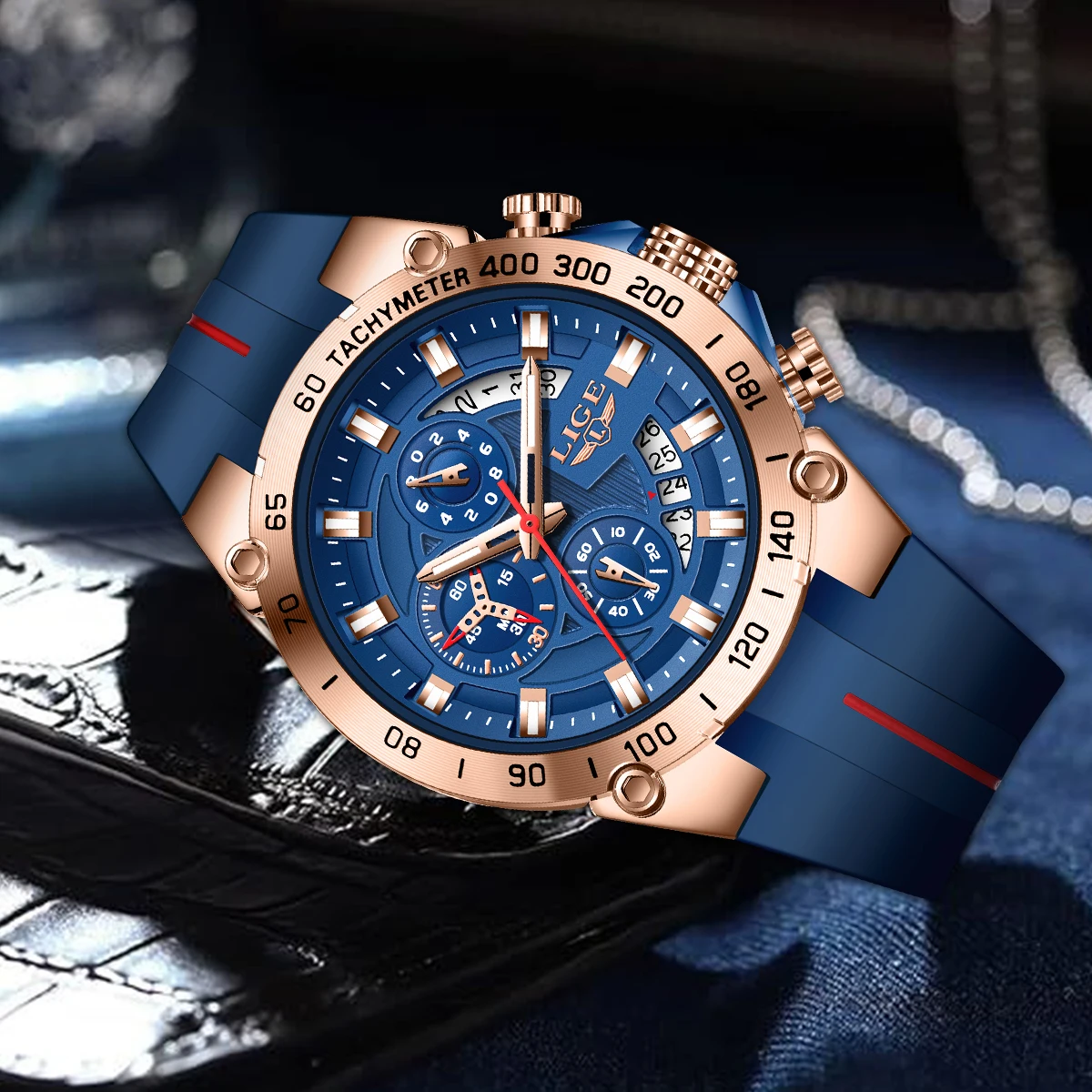 LIGE Luxury Military Men Watch - Luxury Watch Organizer For Men recension och pris