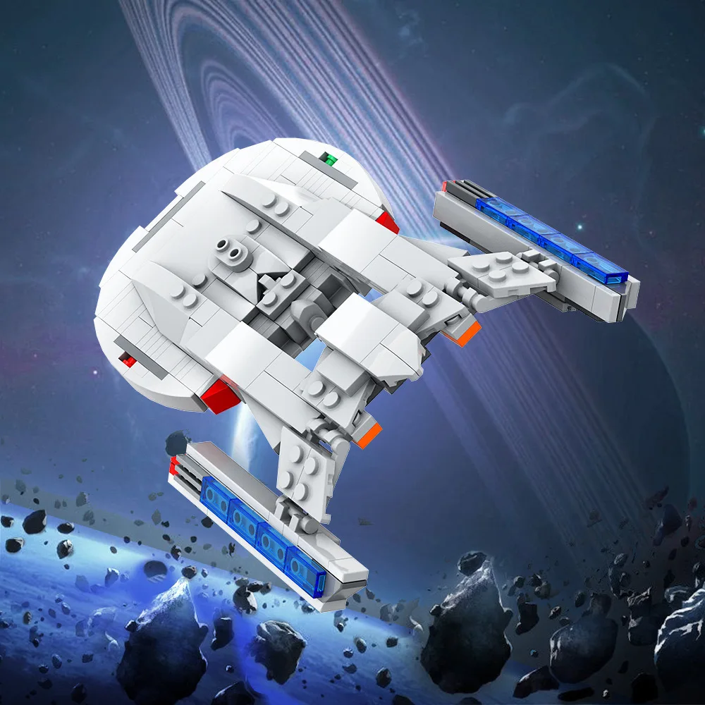 

MOC- 105250 Строительные блоки Space Trek Akira, модель звездного корабля, сериал, научная фантастика, кирпич, сделай сам, креативные игрушки, подарок для детей