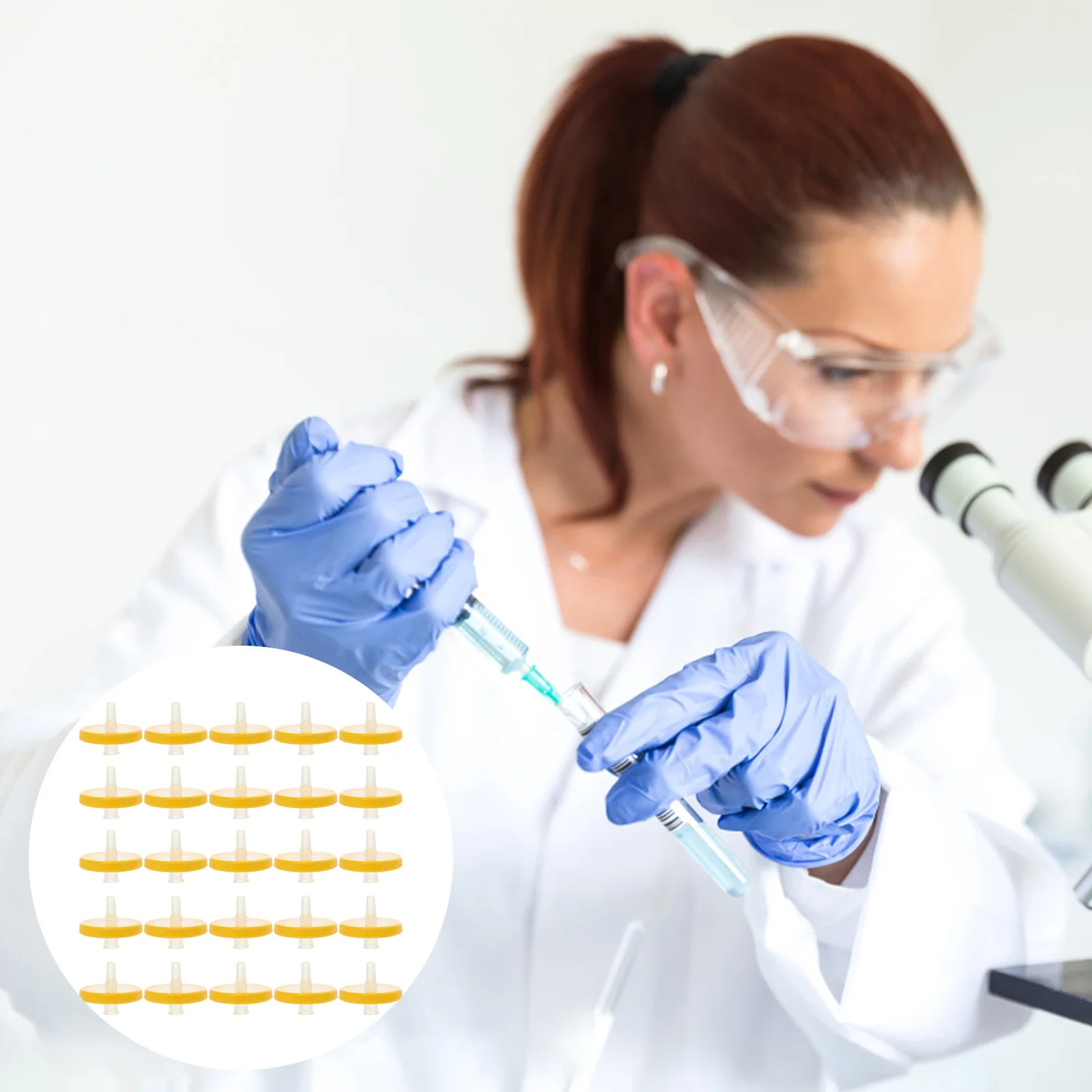 25 Pcs Filter Syringe Filters Equipment Membrane Plastic Holder Green