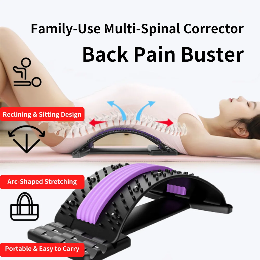 

Back Stretcher Multi-Level Adjustable Massager Waist Neck Fitness Lumbar Cervical Spine Cervical Spine Support Massager Tools