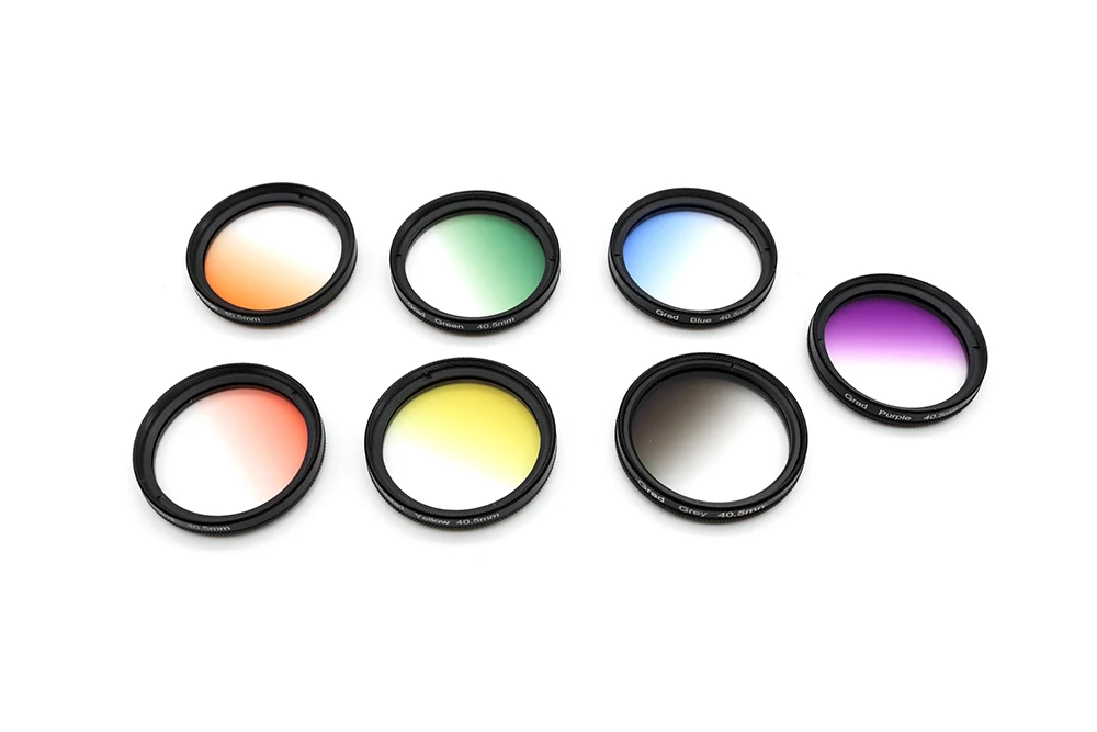 Filtro de Color graduado ultradelgado para Canon y Nikon, 37, 40,5, 43, 46, 49, 52, 55, 58, 62, 67, 72, 77, 82mm, rojo y morado