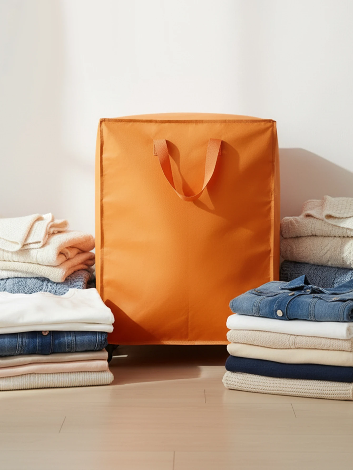 Zippered Handle Travel Storage Bag Foldable Large Capacity Wheeled Moving Bag Durable Clothes Organizer for Moving Supplies image 3