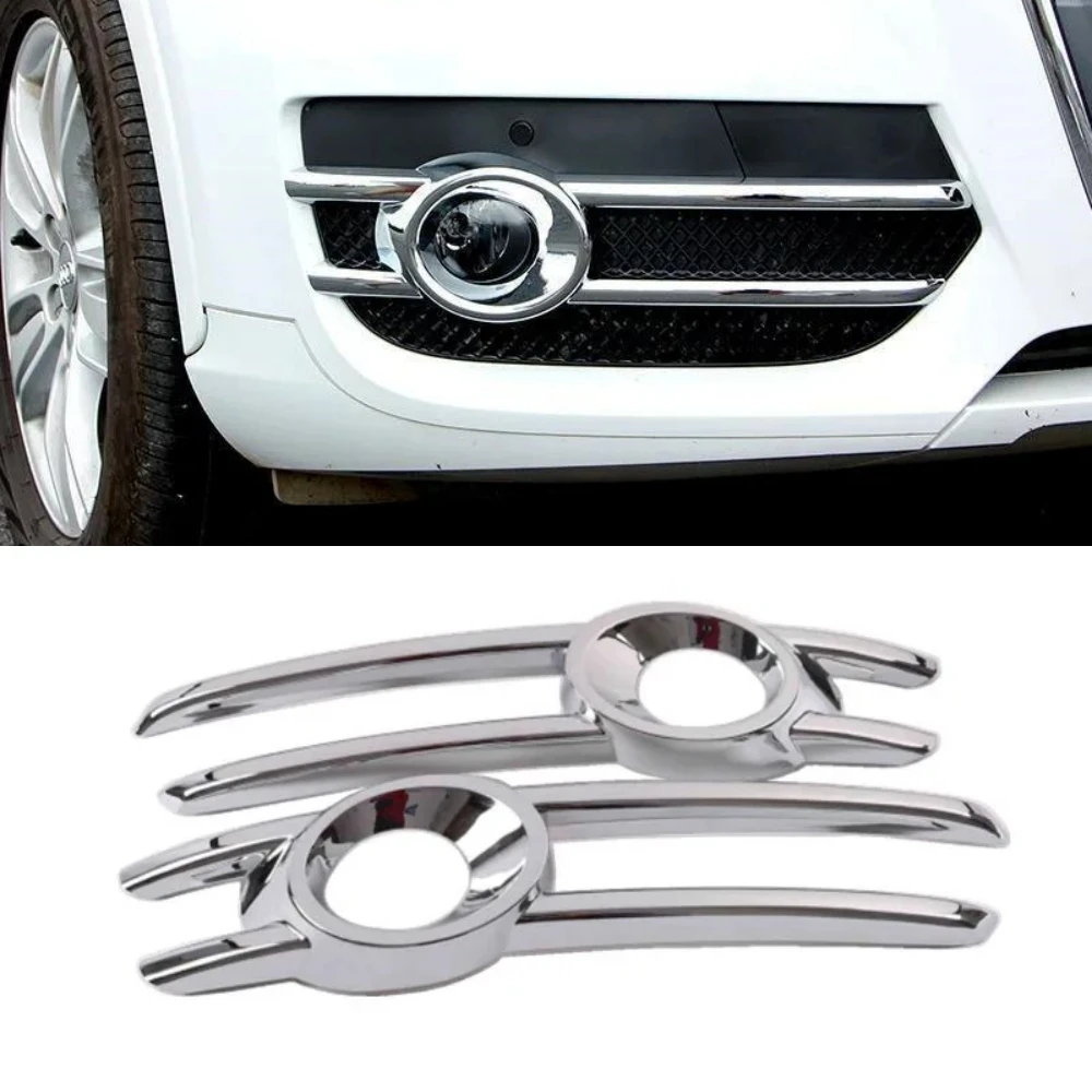 

ABS Chrome Car Front Fog Light Lamp frame decoration Cover Trim Molding Auto Styling Accessories 2pcs For Audi Q3 2013 2014 2015