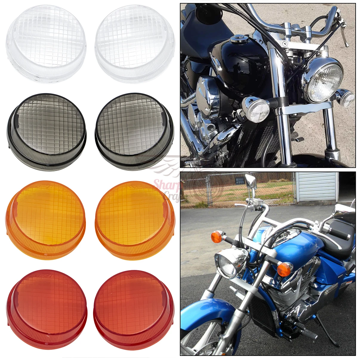 Motorcycle Turn Signal Light Lens Cover For Honda Sabre Stateline VT1300CR/CS VLX600 Shadow Spirit Phantom Aero VT750/RS VT400