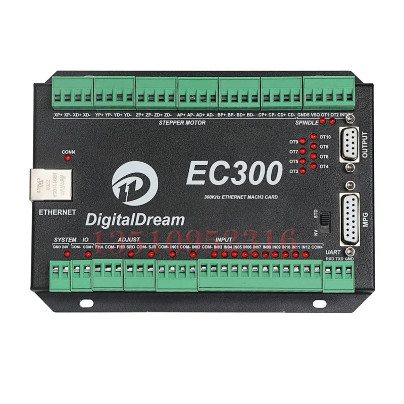 Ec300 Mach3 Ethernet 3/4/5/6 Axis Cnc Controller Interface Board 300khz Met Ddmpg Handwiel 75w 24v Voor Diy Mill Router