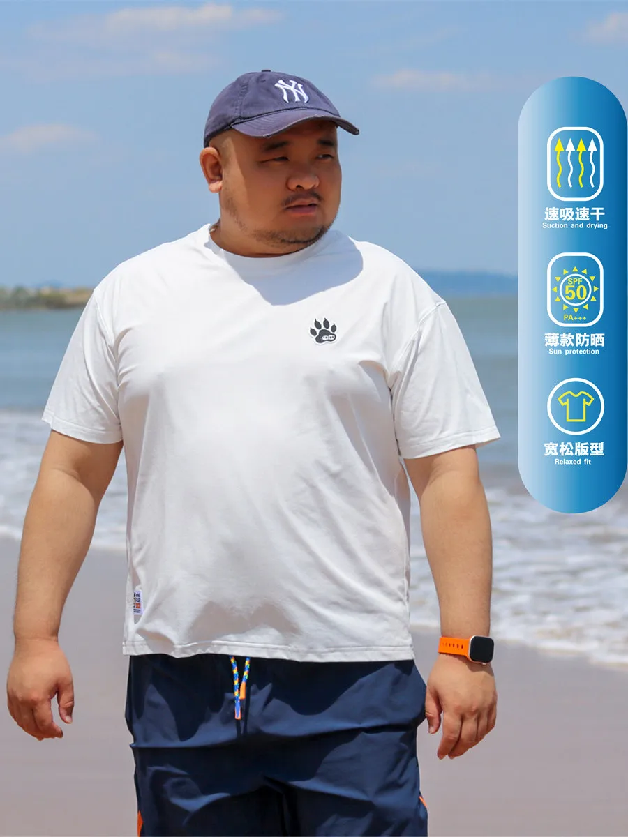 Bear Paw Claw Summer Quick-Dry UV Protection T-Shirt, Stretch Lightweight Breathable Loose Fit Tee, Skin-Friendly Versatile Top