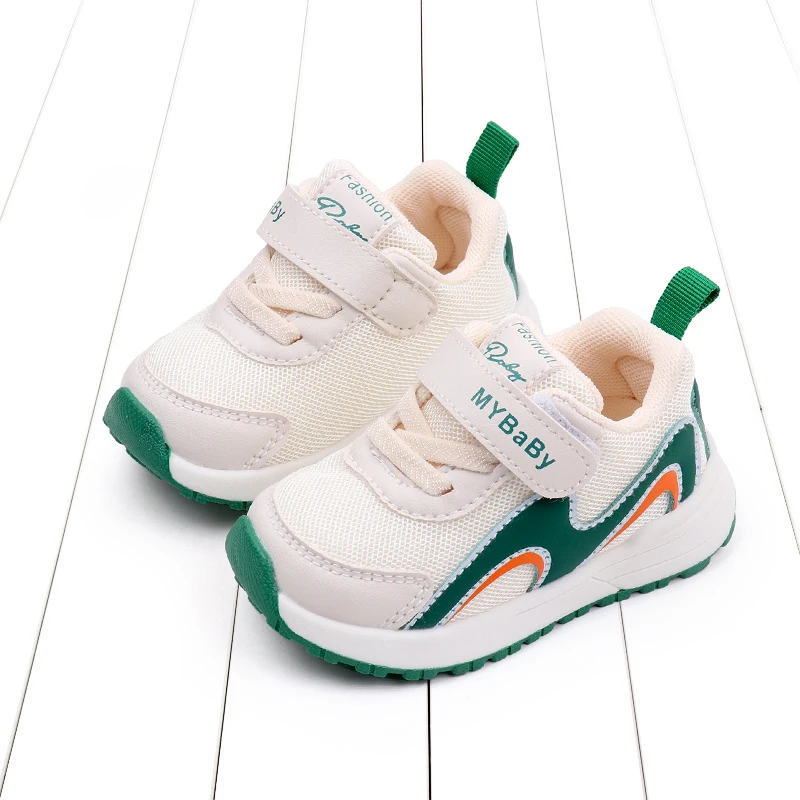 Baby Boys Girls Wave Stripe Casual Sports Style scarpe bianche fondo morbido scarpe funzionali antiscivolo