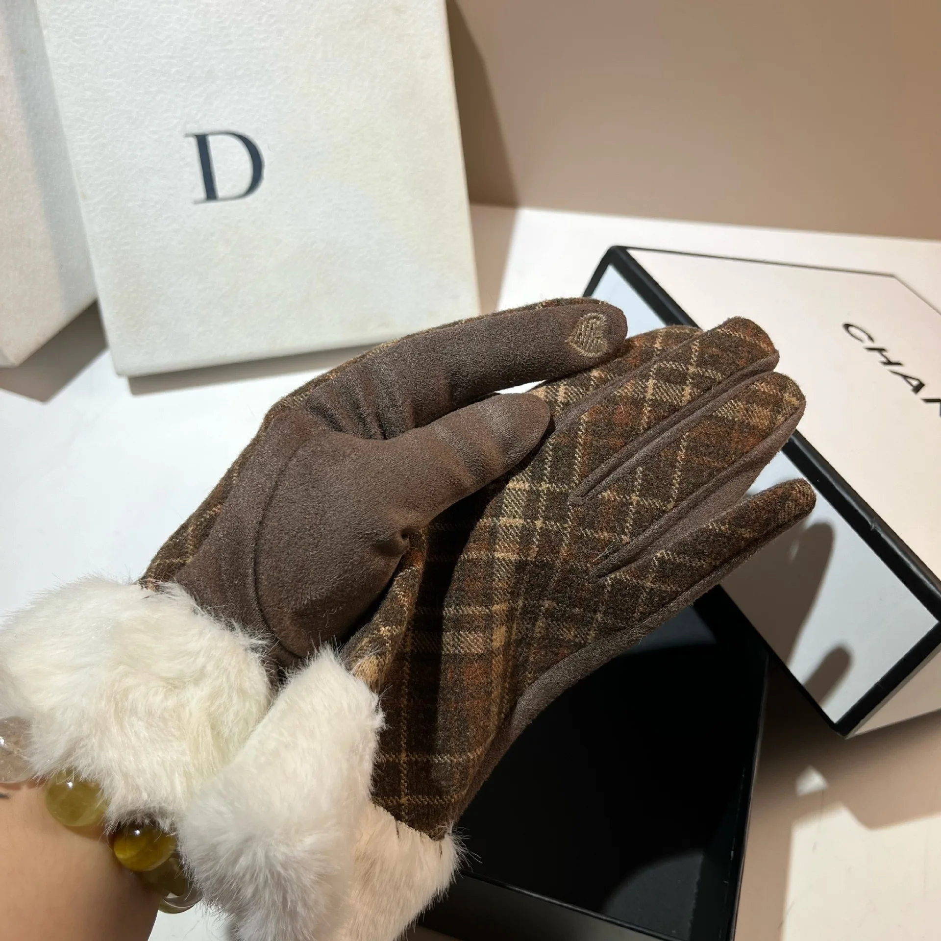 

Зимние женские перчатки с сенсорным экраном, термовелосипедные перчатки из смесовой шерсти, уличные перчатки для верховой езды на флисовой подкладке, элегантные и теплые