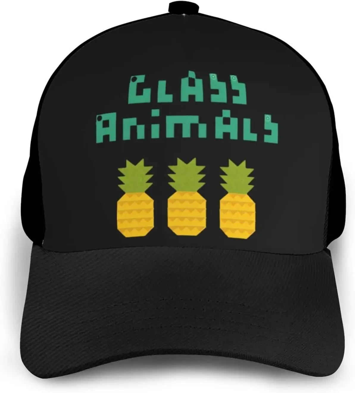 Glass Music and Animals Baseball Cap Adjustable Twill Low Profile Dad Hat Unisex Plain Vintage Ball Cap Black