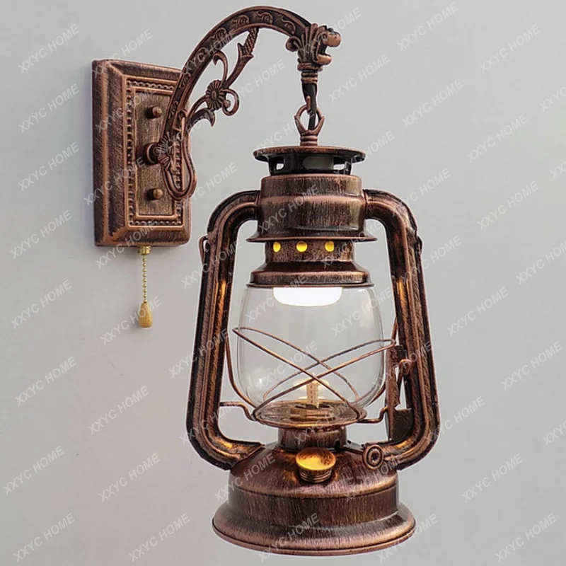 

E27 Wall Light Water Resistant Windproof Home Decor Kerosene Lamp Hotel Sconce Motels Retro Outdoor Indoor Bronze Corridors