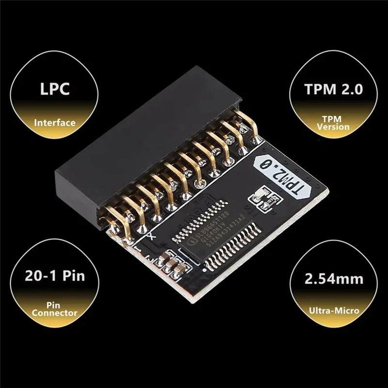 

【Home-Tools!】Encrypted Security Module Board TPM2.0 20 Pin LPC Module For ASUS Gigabyte Motherboard TPM 2.0 Mainboard Card