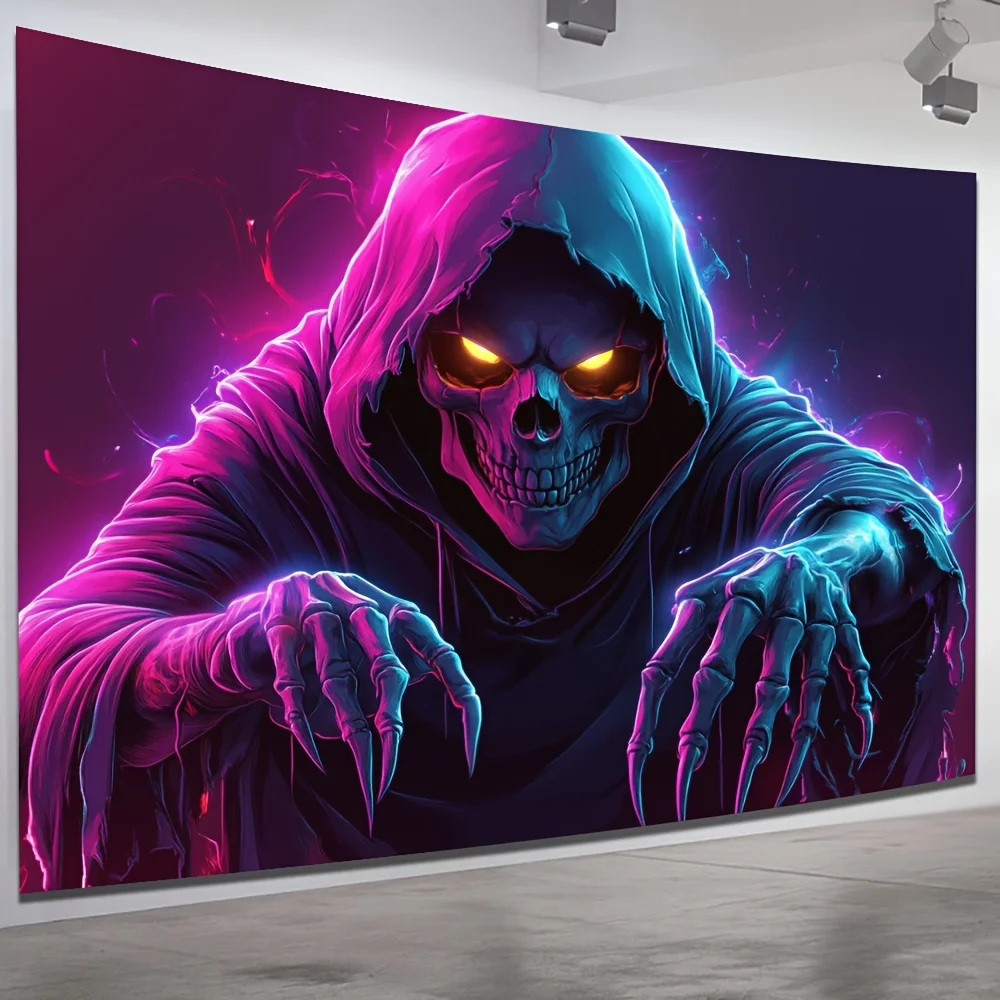 VIKAMA Halloween Dark Night Skull Tapeery Horror Skull Color Game Room Elektronische Musik Party Wohnzimmer Dekoration