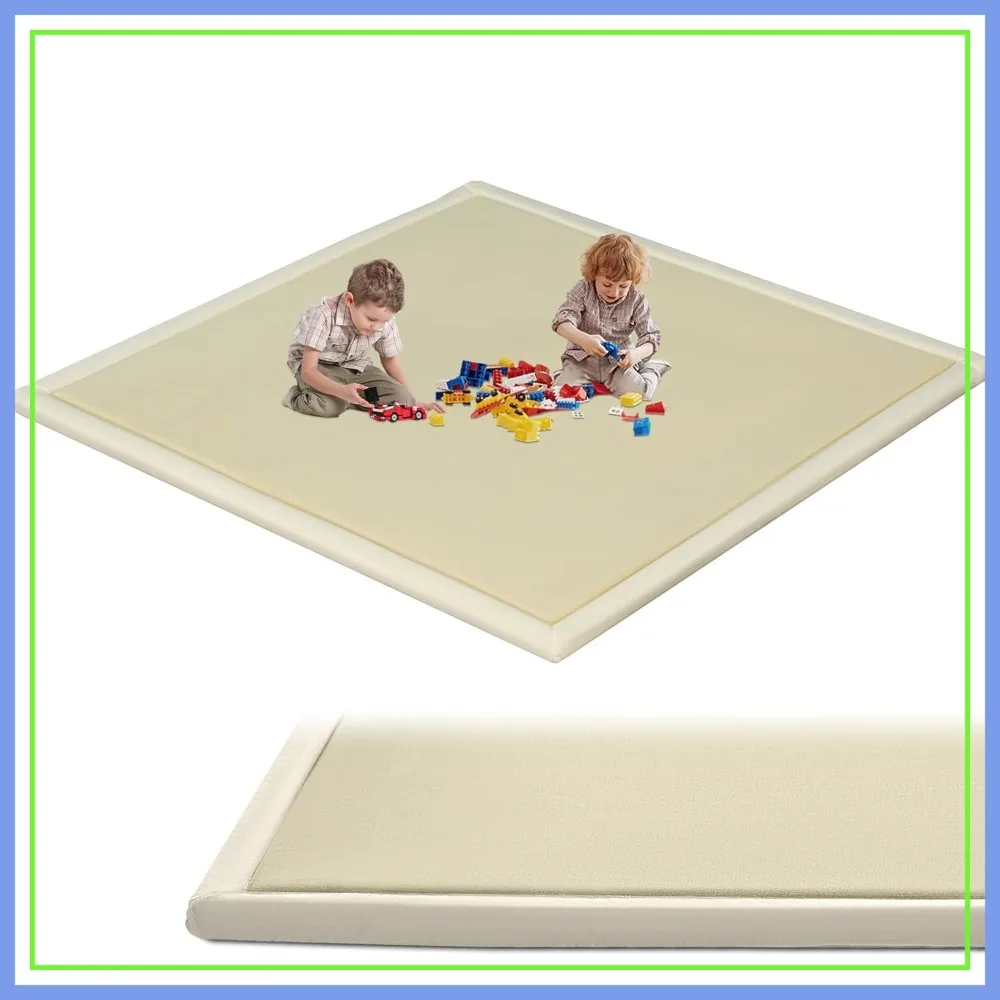 

70x80in Memory Foam Baby Play Mat, 1.4in Thick Soft Velvet Padded Floor Rug for Crawling, Non-Slip
