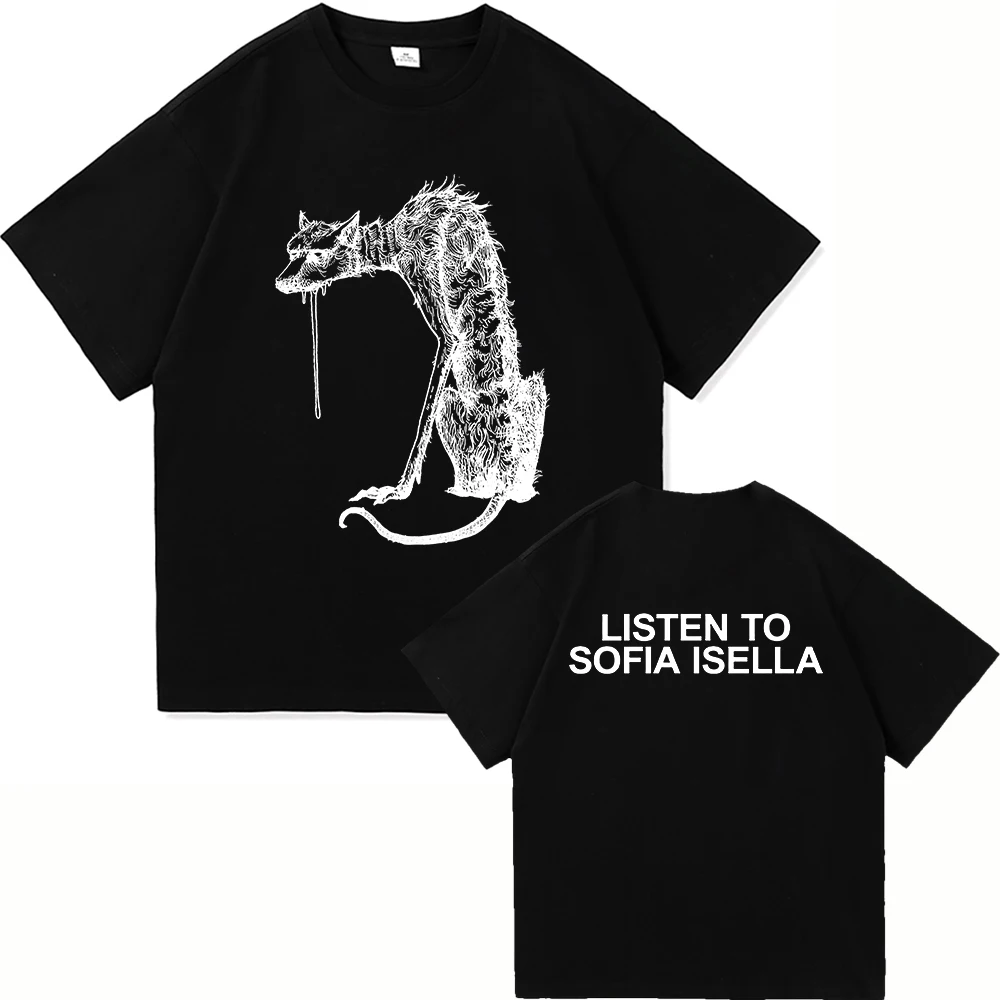 صوفيا إيسيلا عشاء الكلب التي شيرت موضة 2025 ألبوم الأرنب الرجال/النساء الملابس Harajuku بلايز عالية الجودة القطن بلايز