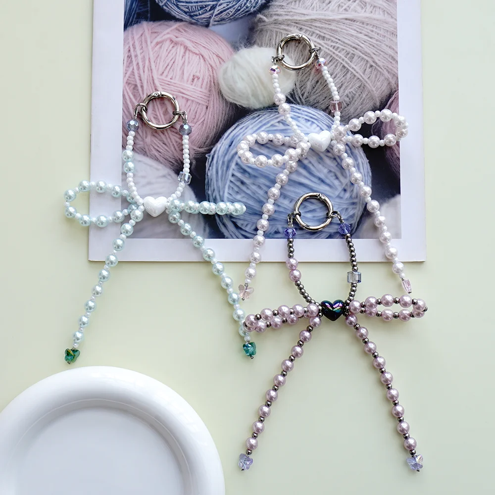 New Minimalist Ins-Style High-End Large Bow Heart-Shaped Butterfly Phone Bag Pendant Keychain