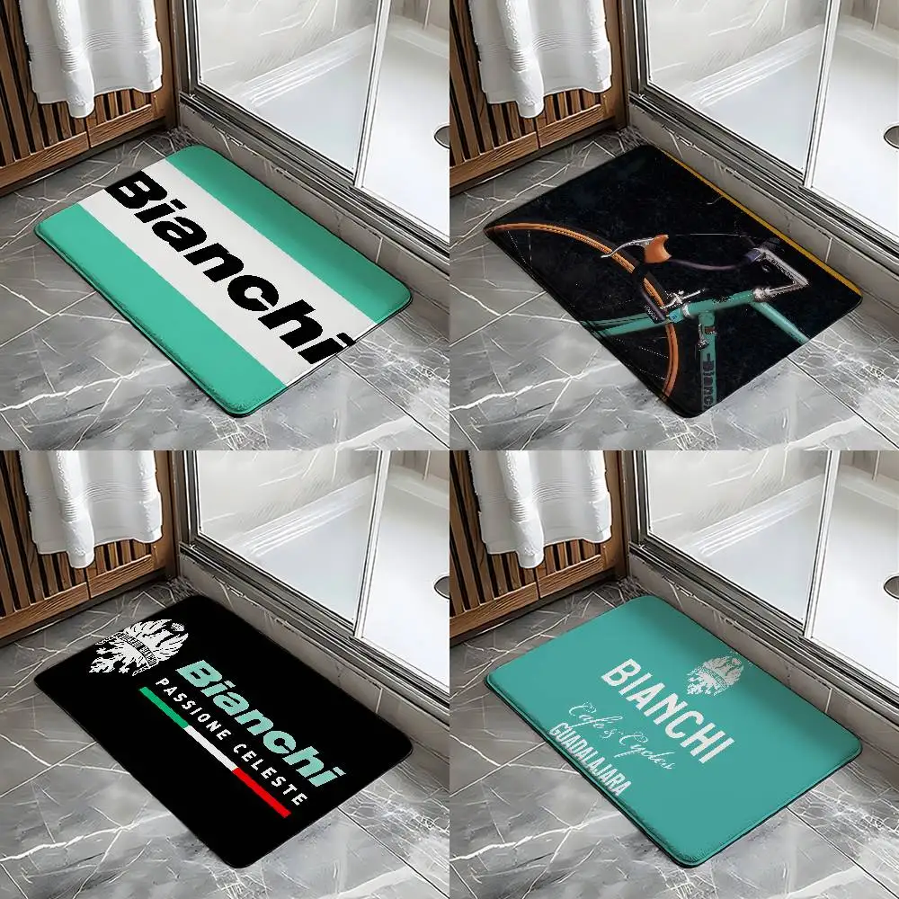 B-Bianchi-S-Bicicleta Tapete de banheiro antiderrapante Tapete de porta Decoração de casa Tapete de porta de entrada Tapete de porta resistente a arranhões