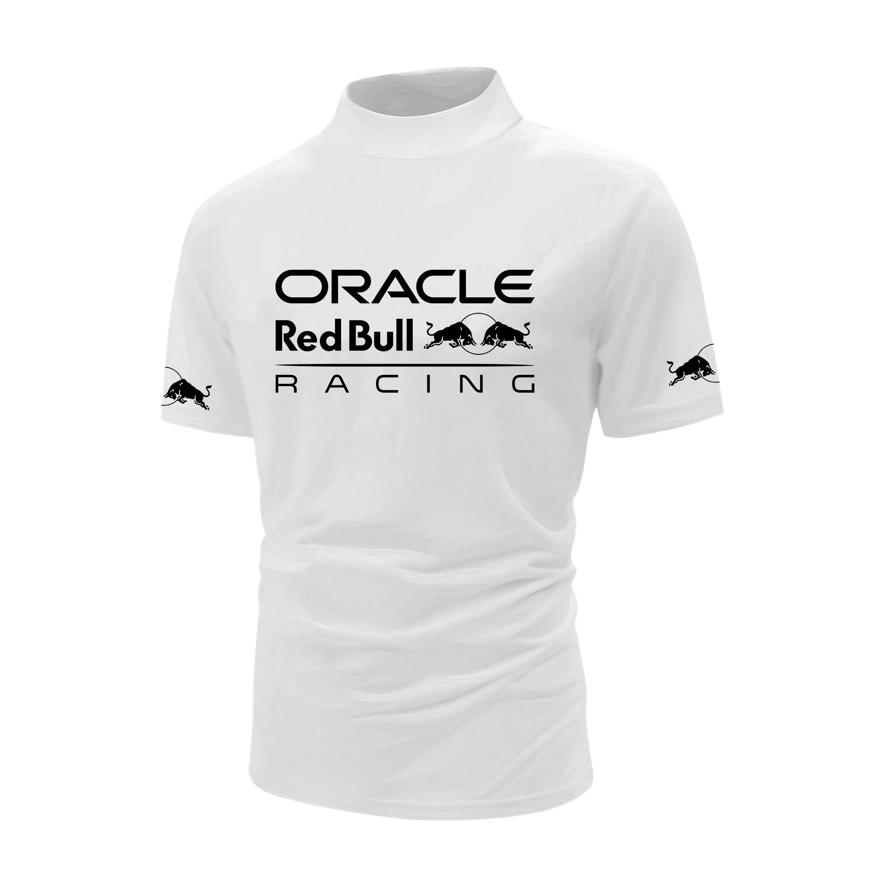 

Men's Red Bull Racing Autumn/Winter Half High Collar Slim Short Sleeve Shirt, Outdoor Sports Slow Running Short Sleeve T-shirt