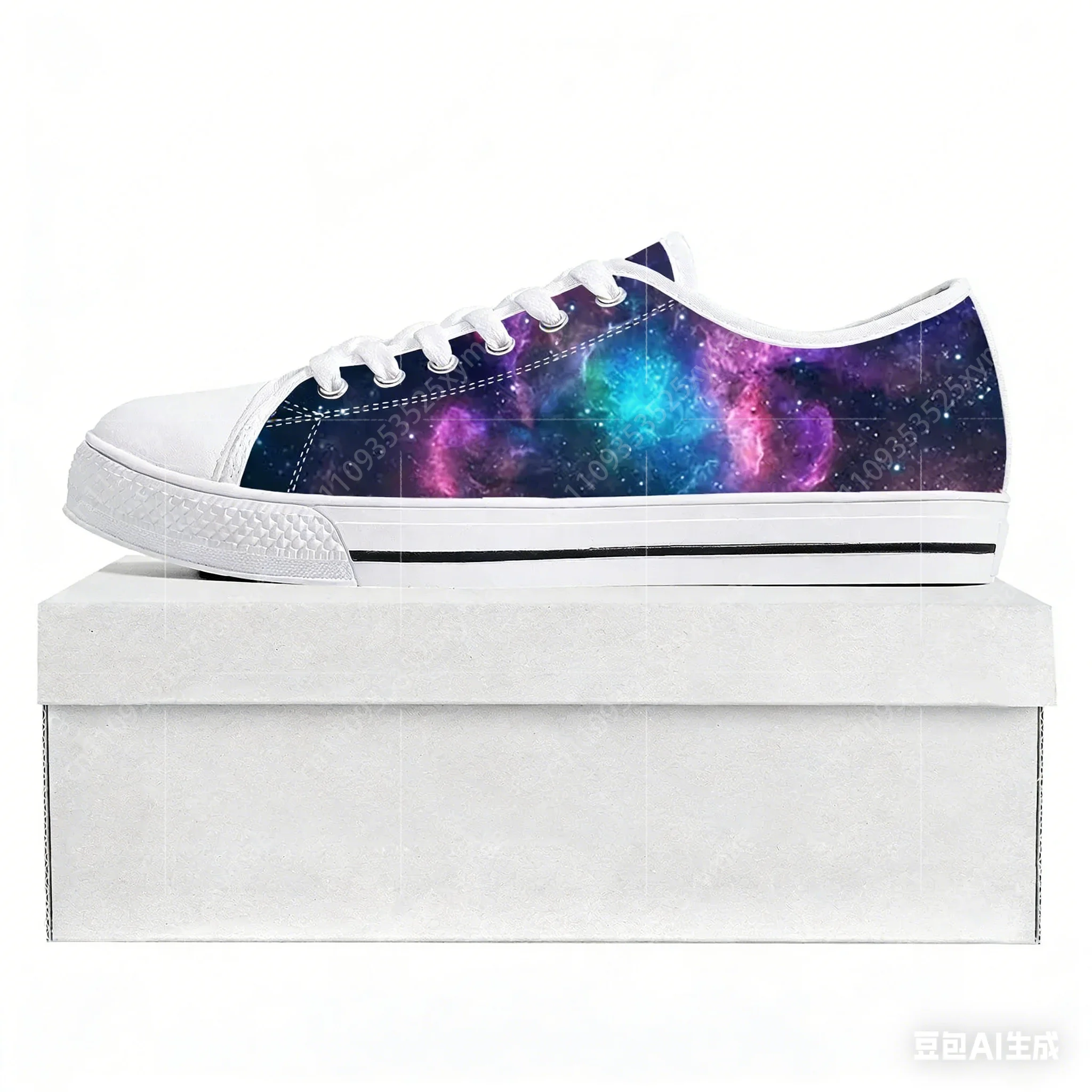

Кроссовки Galaxy Celestial Low Top высокого качества, мужские и женские, для подростков, повседневные, парные, из холщовой ткани, на заказ, белые