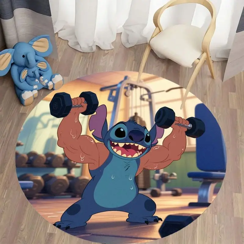 

1 шт., дверной коврик для тренировок, забавный мультяшный стежок, подъемные гантели, домашний уличный коврик, нескользящий полиэстеровый ковер для спальни