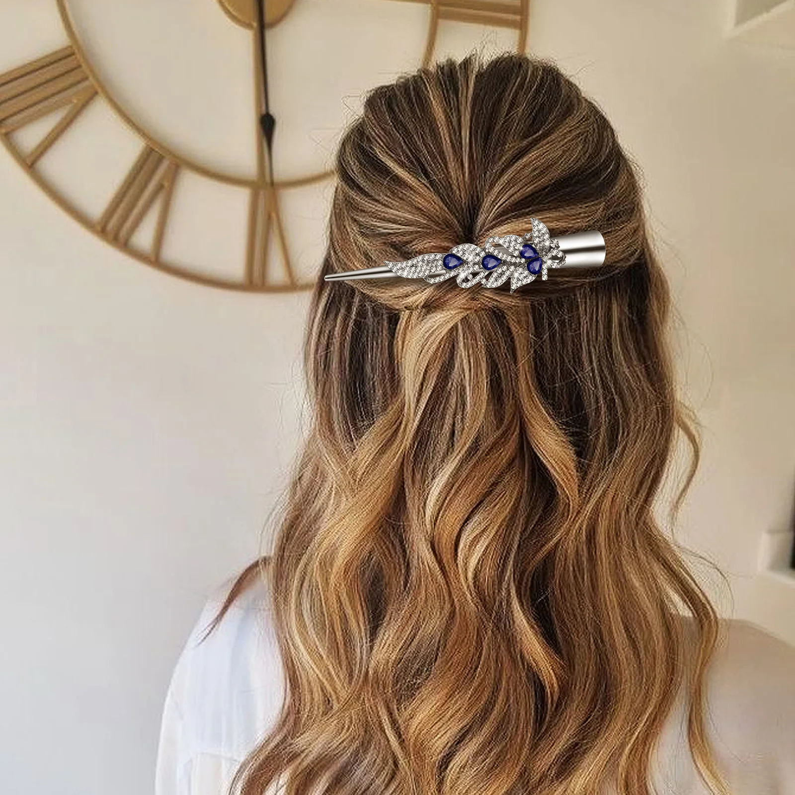 

Alligator Clip Crystal Rhinestone Barrette Vintage Duckbill Hair Clip For Women Sparkly Hair Accessory Wedding Party Prom