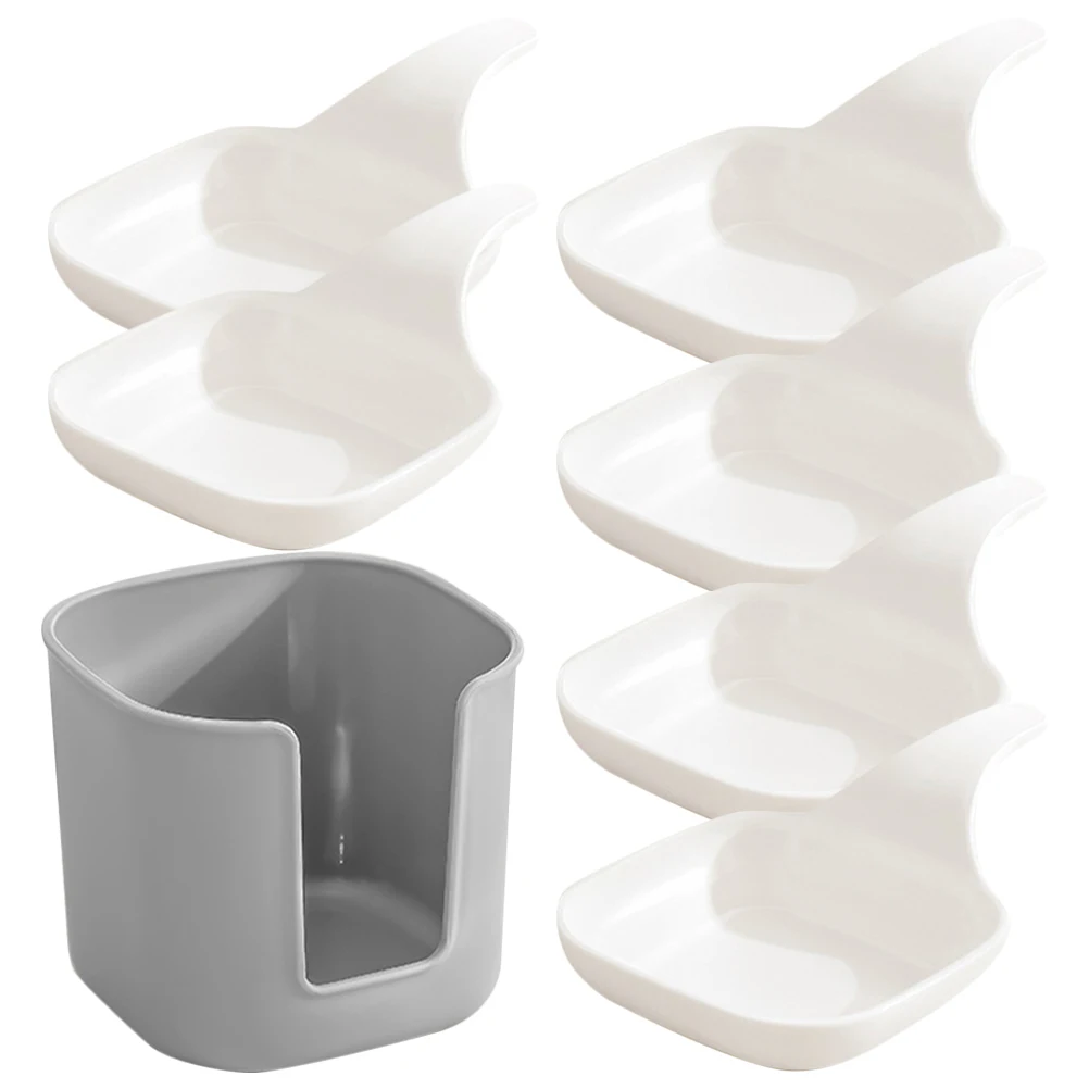 

Seasoning Dish Set Japanese Style PP Sauce Dishes Square Plates With Handles For Sushi Snacks Condiment Bowls Soy Olive Oil