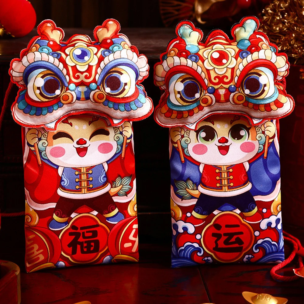 

2024 Year Cartoon 3D Red Packet Multipurpose New Year Luckies Money Packets For Elders Kids