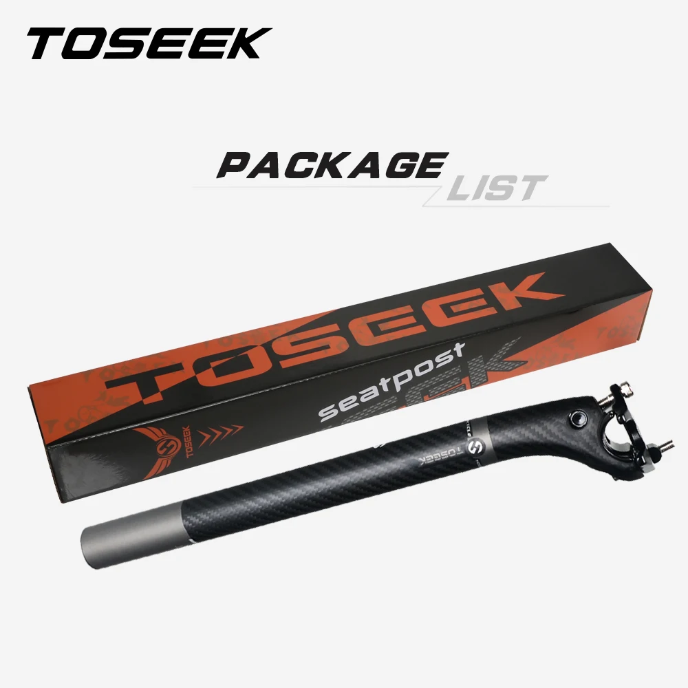 

TOSEEK Seat post Carbon 3K Weave Matt Offset 20mm 27.2/30.8/31.6mm Length 350/400mm Bicycle SeatPost Parts MTB Carbon Canoe