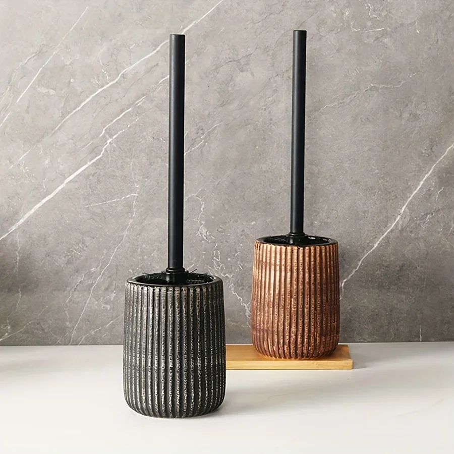 

Керамический держатель для туалетной щетки с многоразовой ручкой, напольная пластиковая ручка в стиле ваби-саби. В комплект входит туалетную щетку.