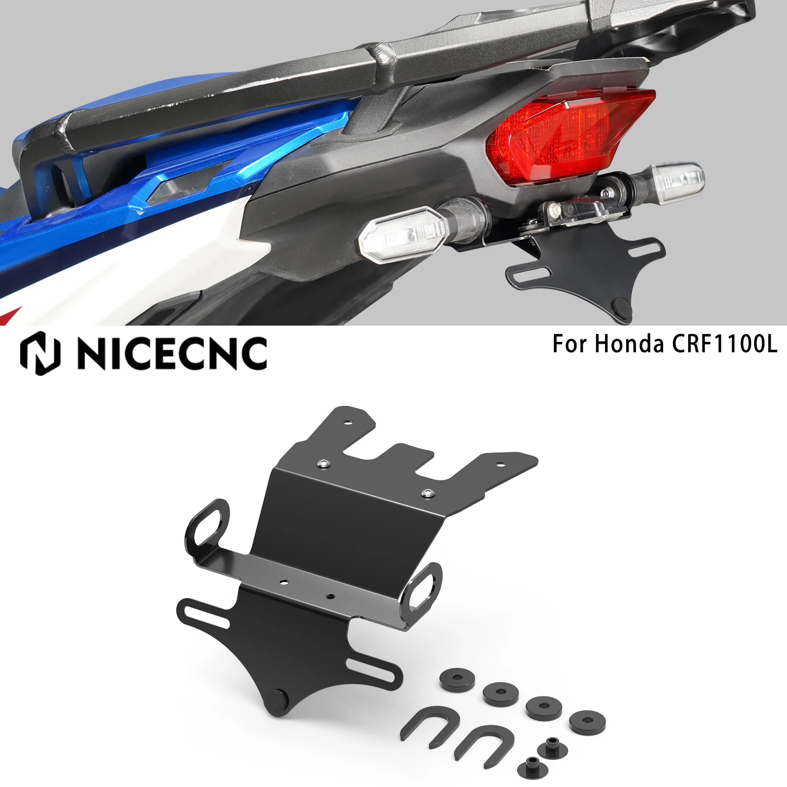 

NICECNC License Plate Holder For Honda CRF1100L Africa Twin 2020-2025 2024 2023 CRF1100L Africa Twin Adventure Sports 2020-2025