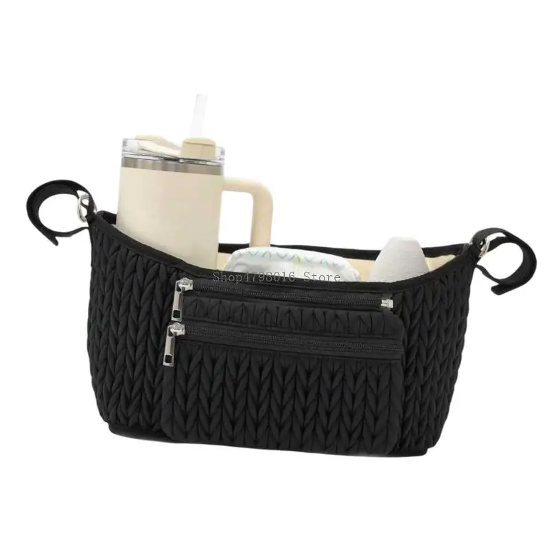 

Waterproof Strollers Accessory Zippered Wallet And Mesh Section Bag For Quick Access To Newborns Items While Traveling