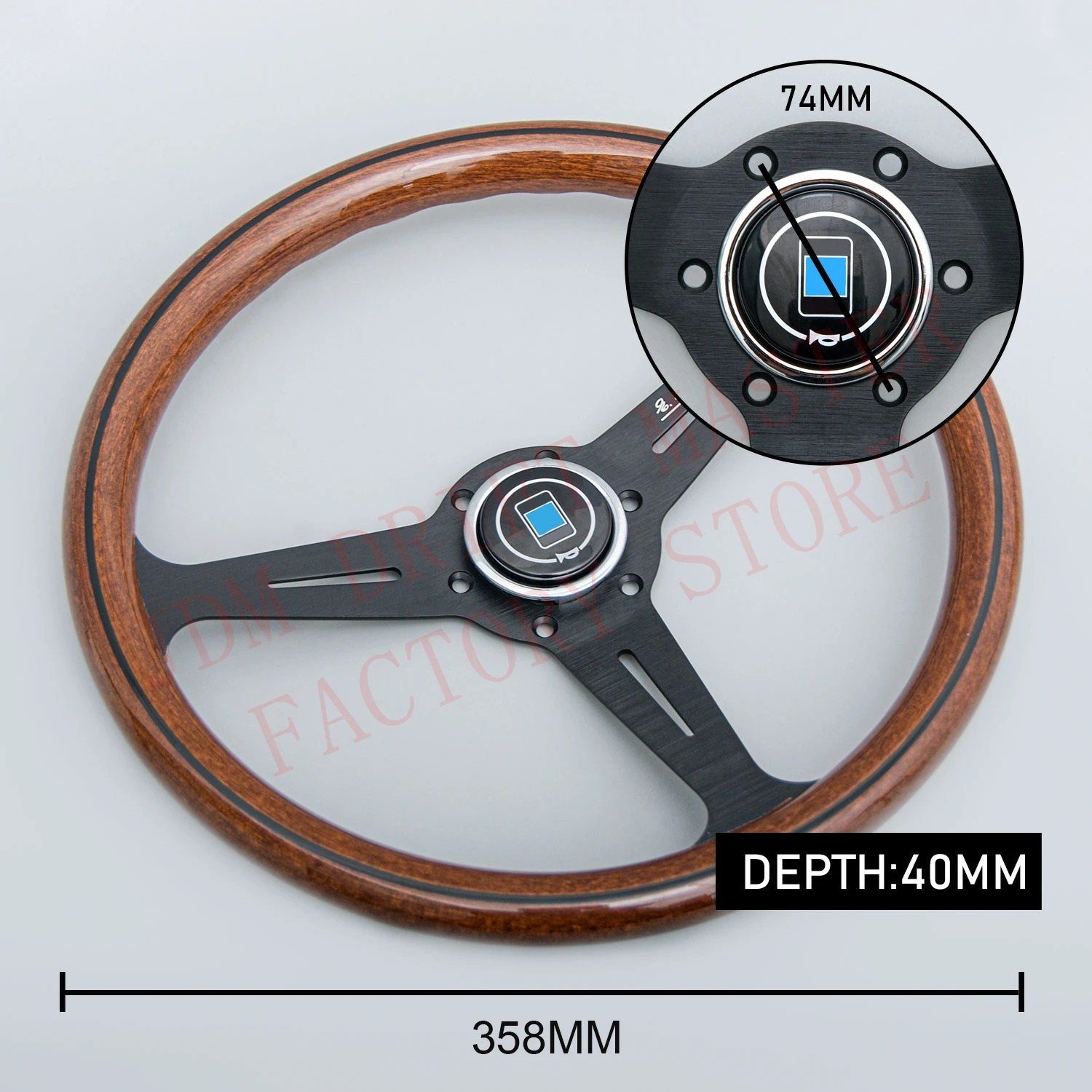 14Inch 358mm Classic Wooden Nardi Steering Wheel Universal Nardi Racing Sport Steering Wheel 74mm PCD