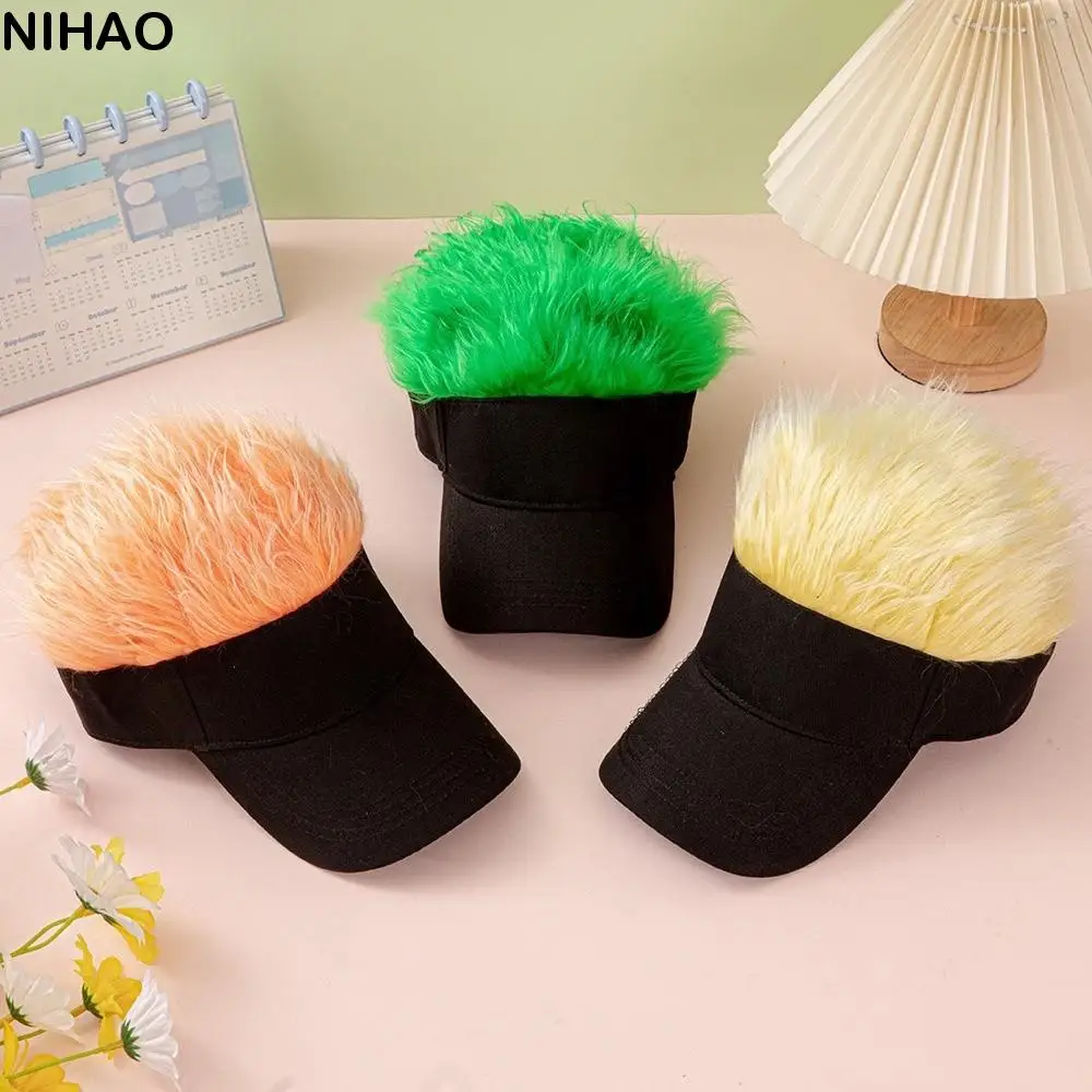 

Funny Multicolor Wig Hat Lightweight UV Protection Hairpiece Baseball Cap Punk Hip Pop Men's Sunshade Cap Outdoor