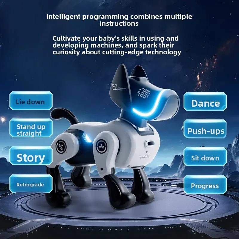 

Intelligent robot dog children's toy 3 gifts for boys and babies. Electric remote-controlled toy that can walk and bark. 6 gifts