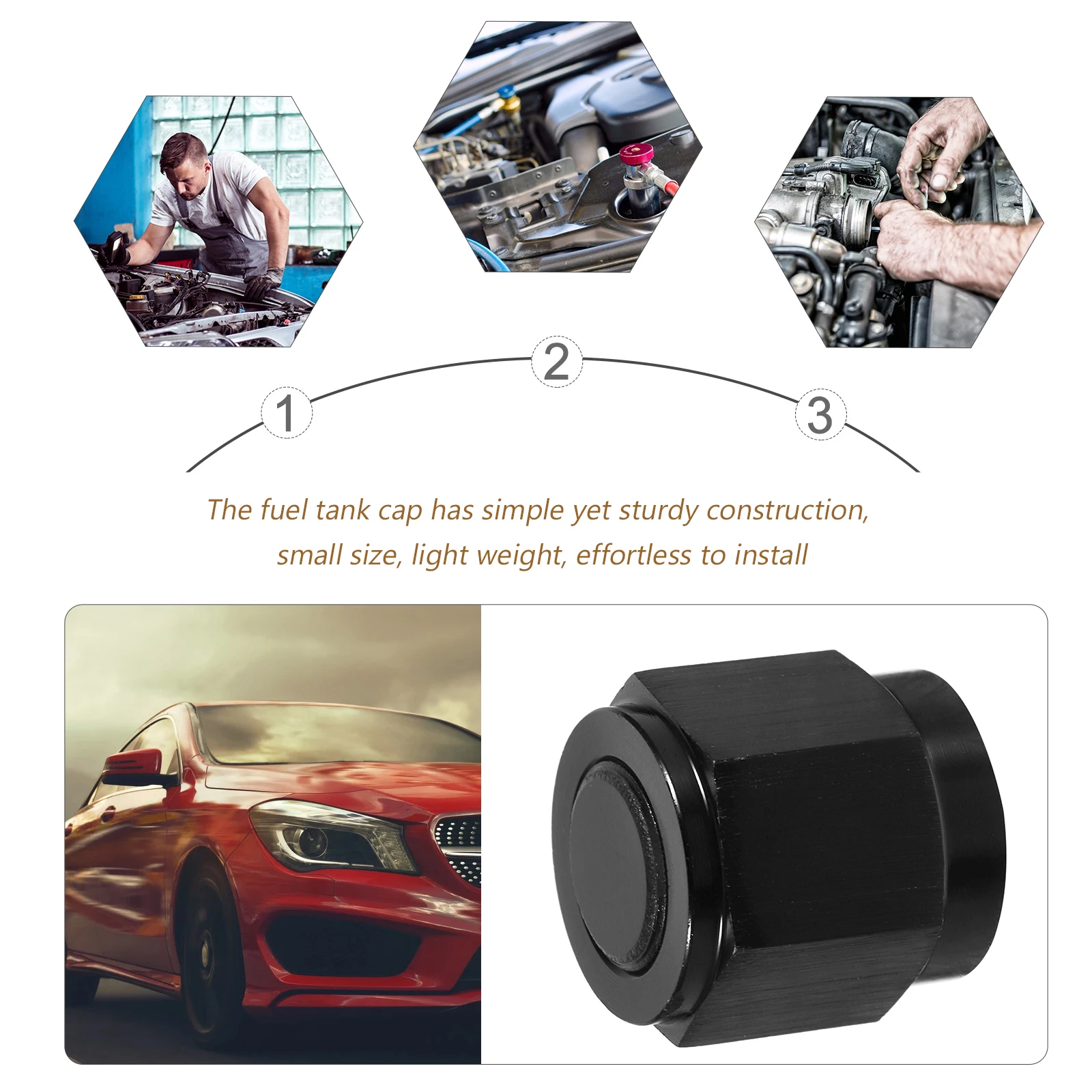 

1pcs Oil Pipe Nut Adapter Car Modified Locking Gas Vehicle Fuel Tank Cap Cap Replacement AN6 Fuel Tank Accessories