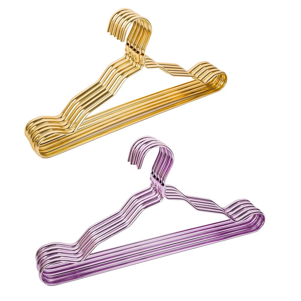

10 pcs Aluminum Alloy Non-slip Clothes Hangers Heavy Duty Rustproof Sun-resistant Strong Bearing Dry Wet Triangle Stable