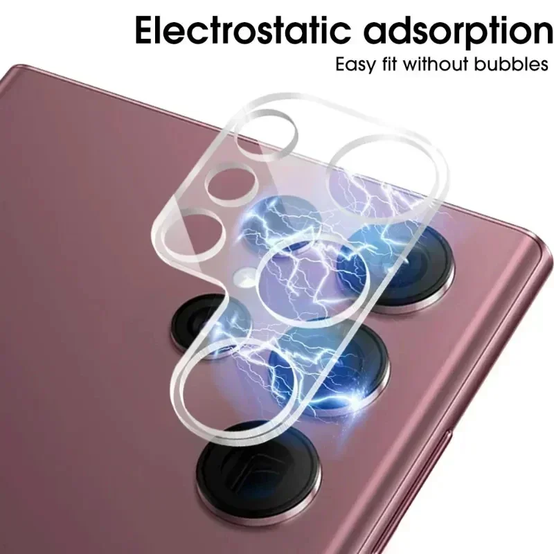 풀 커버 카메라 유리, 삼성에 적합한 갤럭시 S23 S22 S21 울트라 S23 S22 S21 플러스 렌즈 스크린 보호대 필름 투명 유리, 3 개