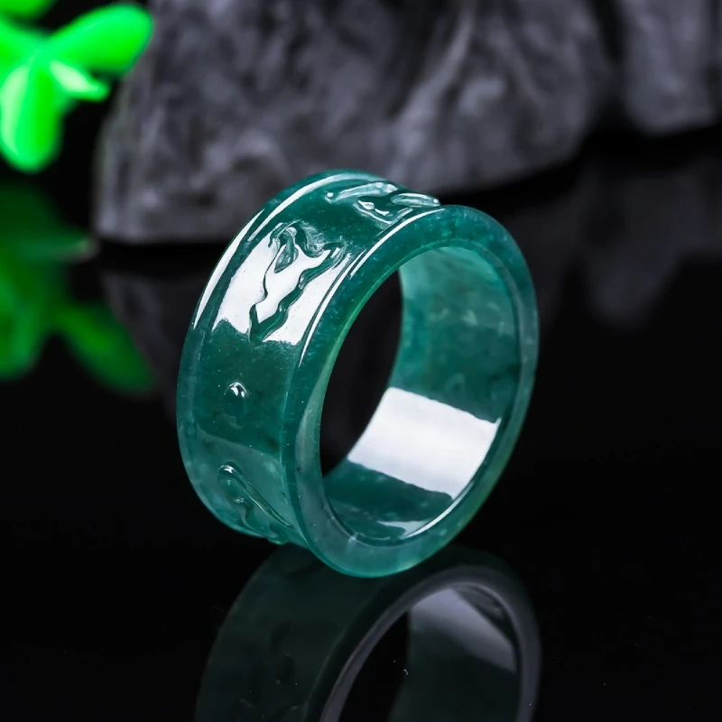 

Натуральный нефрит, синяя вода, шестизначный гаечный ключ с мантрой, кольцо на палец, модные простые персонализированные мужские аксессуары, подарок