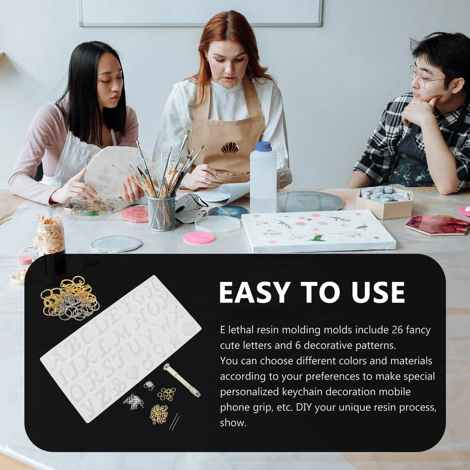 

Набор силиконовых форм для подвесок в виде букв алфавита, для изготовления брелоков, украшений, цепочек для телефонов, легко моются, гибкие, мягкие формы