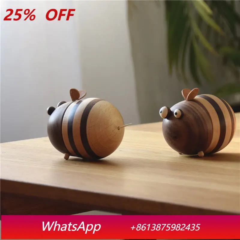 

LH Little Bee Toothpick Box Solid Wood Home Creative Toothpick Holder Restaurant