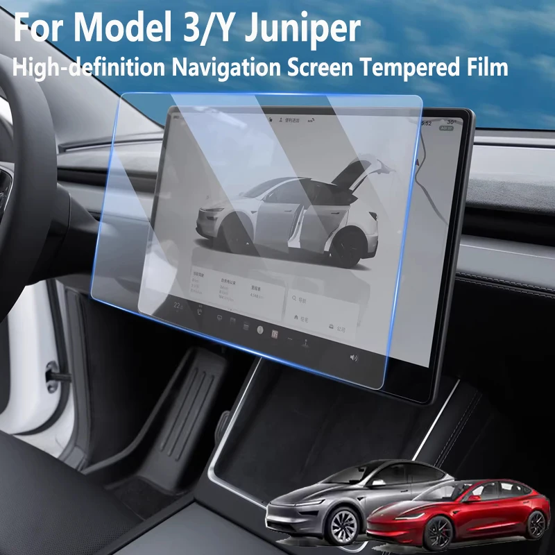 

Tempered Glass Film Protector For Tesla Model Y Juniper 2025-2026 Model 3 Highland 2024 2025 Front Rear HD Screen Protective